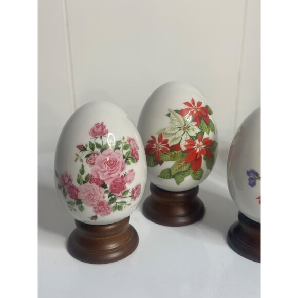 VTG 1988 Avon Colorful Flower Porcelain Egg Gifts of Nature Spring’s Brilliance - Picture 2 of 6
